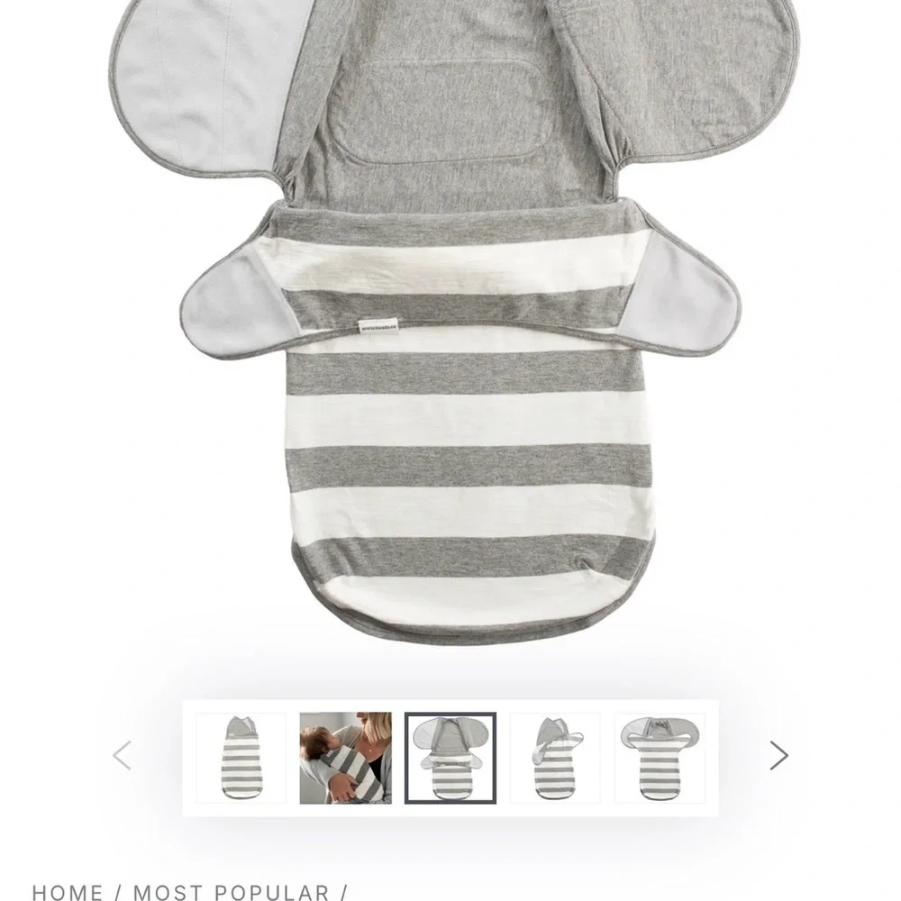 Swado Gray and White Striped swaddle Bag sz small
